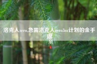 洛克人zero,急需洛克人zero3oz计划的金手指