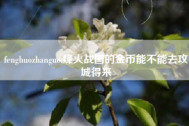 fenghuozhanguo,烽火战国的金币能不能去攻城得来