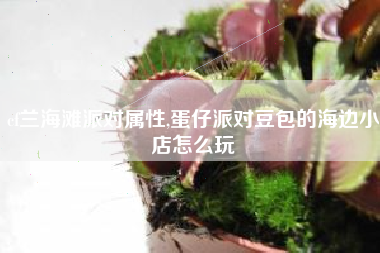 cf兰海滩派对属性,蛋仔派对豆包的海边小店怎么玩